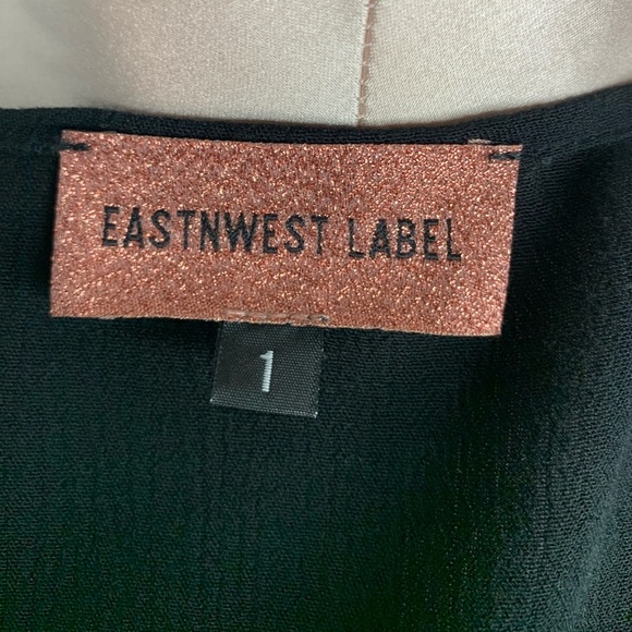 Eastnwest Black Cropped Tie Top Bat Sleeves Boho - Picture 7 of 8